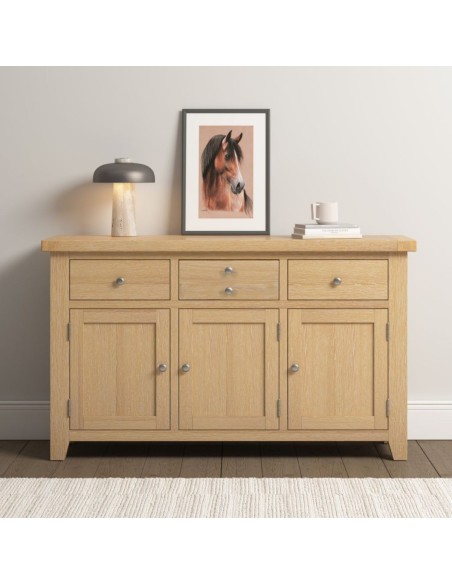 Windsor 3 Door 3 Drawer Sideboard - Natural Oak