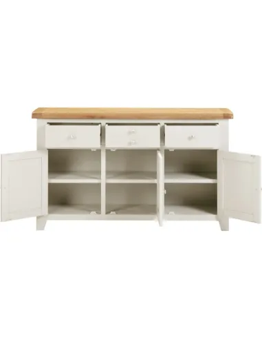 Windsor 3 Door 3 Drawer Sideboard - Ivory/Oak
