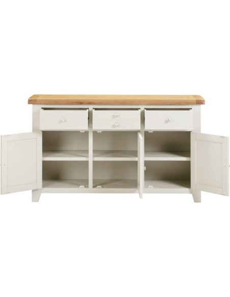 Windsor 3 Door 3 Drawer Sideboard - Ivory/Oak