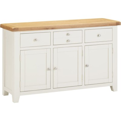 Windsor 3 Door 3 Drawer Sideboard - Ivory/Oak