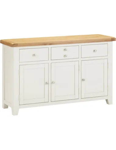 Windsor 3 Door 3 Drawer Sideboard - Ivory/Oak