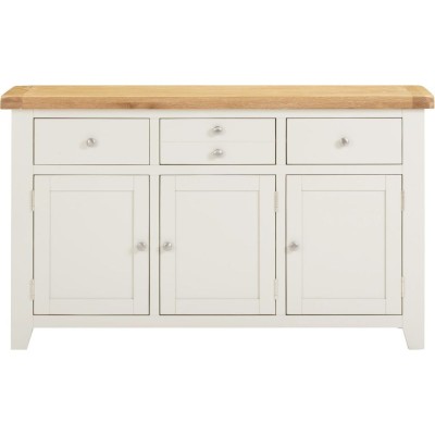 Windsor 3 Door 3 Drawer Sideboard - Ivory/Oak