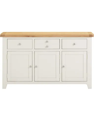 Windsor 3 Door 3 Drawer Sideboard - Ivory/Oak
