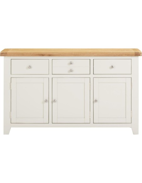 Windsor 3 Door 3 Drawer Sideboard - Ivory/Oak