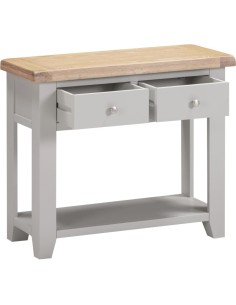 Windsor 2 Drawer Console Table - Pebble Grey/Oak 2