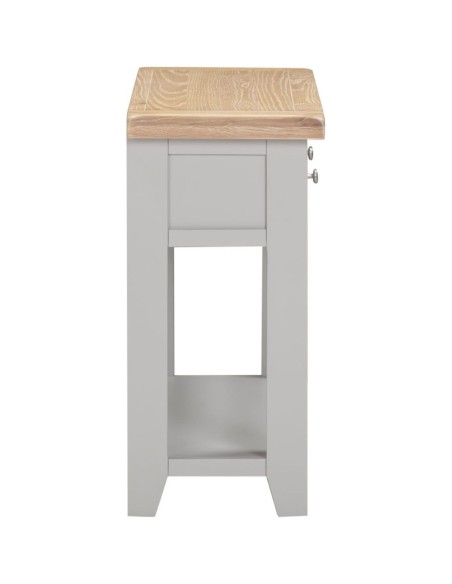 Windsor 2 Drawer Console Table - Pebble Grey/Oak