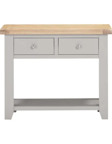 Windsor 2 Drawer Console Table - Pebble Grey/Oak
