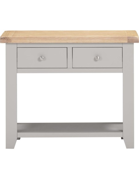 Windsor 2 Drawer Console Table - Pebble Grey/Oak