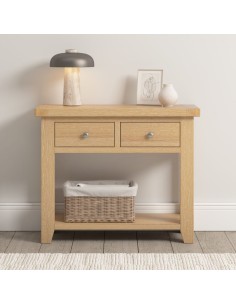 Windsor 2 Drawer Console Table - Natural Oak