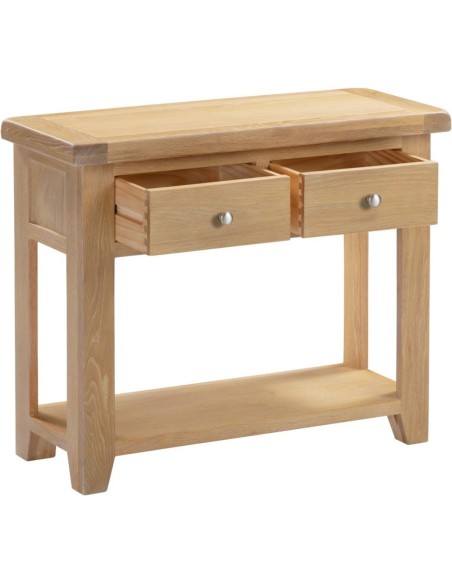Windsor 2 Drawer Console Table - Natural Oak