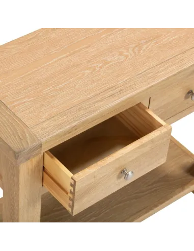 Windsor 2 Drawer Console Table - Natural Oak
