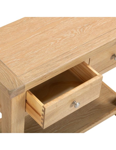 Windsor 2 Drawer Console Table - Natural Oak