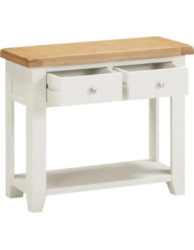 Windsor 2 Drawer Console Table - Ivory/Oak