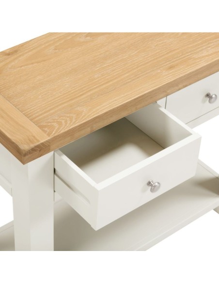 Windsor 2 Drawer Console Table - Ivory/Oak