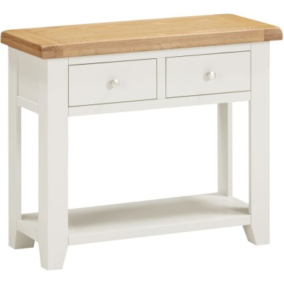 Windsor 2 Drawer Console Table - Ivory/Oak