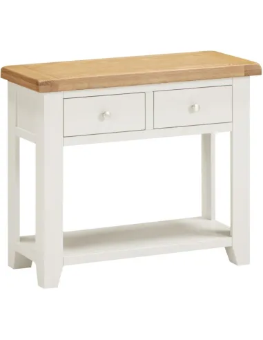 Windsor 2 Drawer Console Table - Ivory/Oak