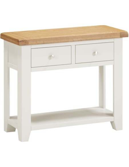 Windsor 2 Drawer Console Table - Ivory/Oak