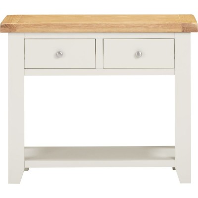 Windsor 2 Drawer Console Table - Ivory/Oak