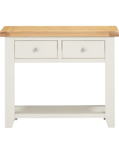 Windsor 2 Drawer Console Table - Ivory/Oak