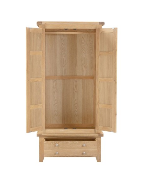 Windsor 2 Door 1 Drawer Wardrobe - Natural Oak