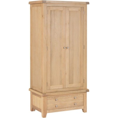 Windsor 2 Door 1 Drawer Wardrobe - Natural Oak