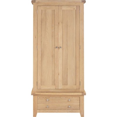 Windsor 2 Door 1 Drawer Wardrobe - Natural Oak