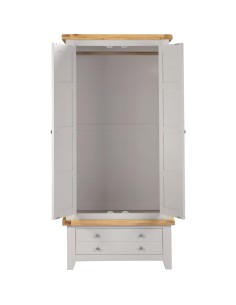 Windsor 2 Door 1 Drawer Wardrobe - Pebble Grey/Oak 2