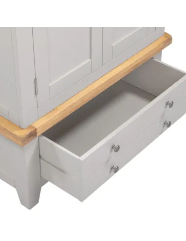 Windsor 2 Door 1 Drawer Wardrobe - Pebble Grey/Oak