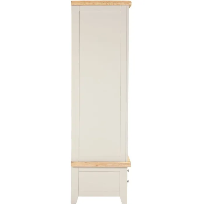 Windsor 2 Door 1 Drawer Wardrobe - Ivory/Oak