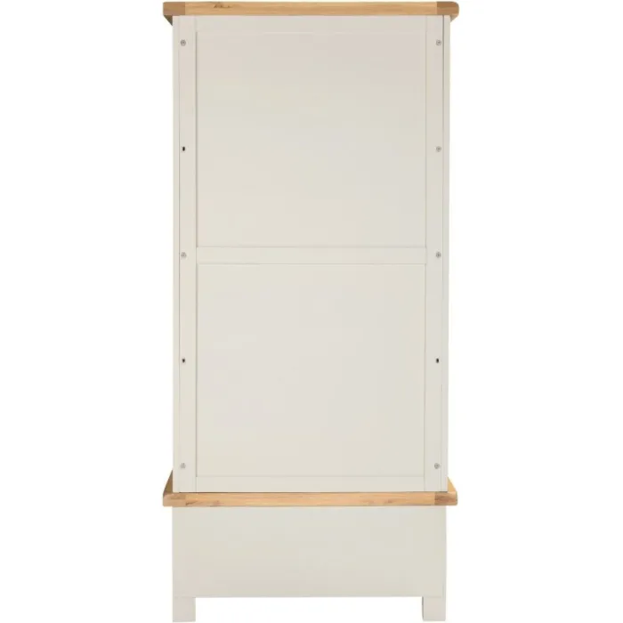 Windsor 2 Door 1 Drawer Wardrobe - Ivory/Oak