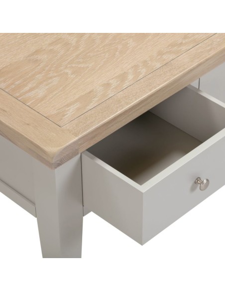 Windsor 2 Drawer Coffee Table - Pebble Grey/Oak
