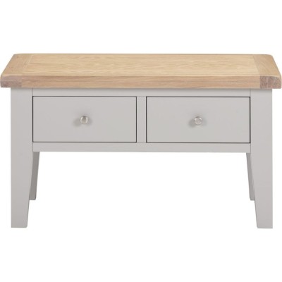 Windsor 2 Drawer Coffee Table - Pebble Grey/Oak