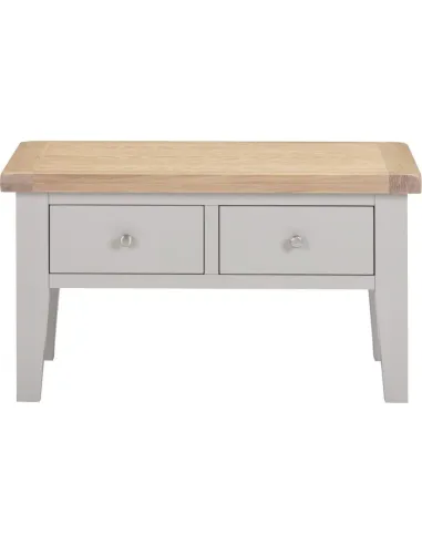 Windsor 2 Drawer Coffee Table - Pebble Grey/Oak