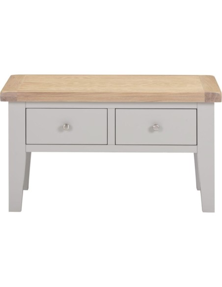 Windsor 2 Drawer Coffee Table - Pebble Grey/Oak