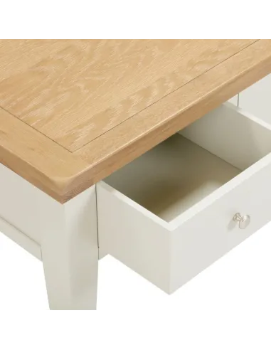 Windsor 2 Drawer Coffee Table - Ivory/Oak