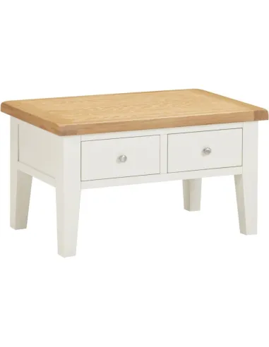 Windsor 2 Drawer Coffee Table - Ivory/Oak