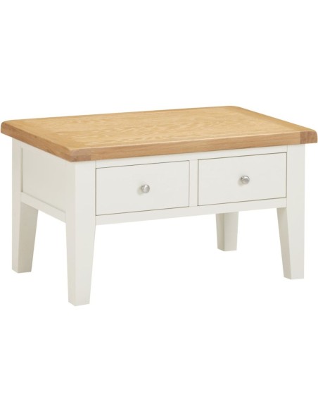 Windsor 2 Drawer Coffee Table - Ivory/Oak