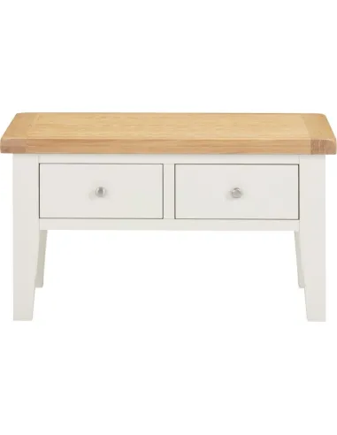 Windsor 2 Drawer Coffee Table - Ivory/Oak