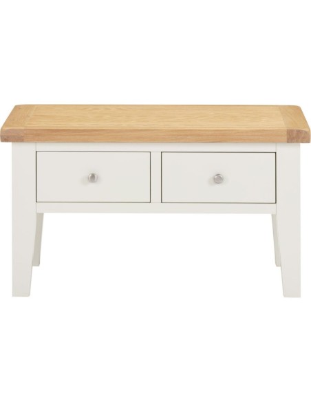 Windsor 2 Drawer Coffee Table - Ivory/Oak