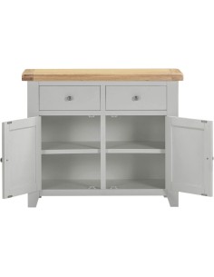 Windsor 2 Door 2 Drawer Sideboard - Pebble Grey/Oak 2