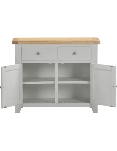 Windsor 2 Door 2 Drawer Sideboard - Pebble Grey/Oak