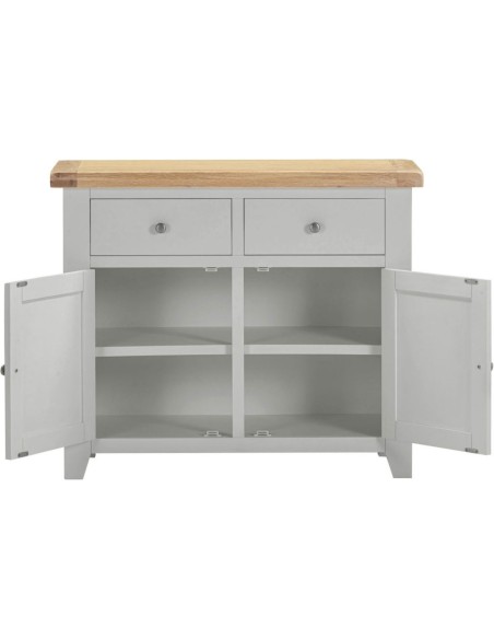 Windsor 2 Door 2 Drawer Sideboard - Pebble Grey/Oak