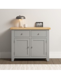 Windsor 2 Door 2 Drawer Sideboard - Pebble Grey/Oak