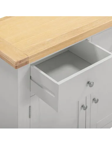 Windsor 2 Door 2 Drawer Sideboard - Pebble Grey/Oak