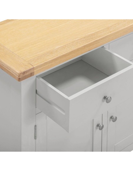 Windsor 2 Door 2 Drawer Sideboard - Pebble Grey/Oak