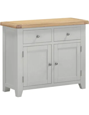 Windsor 2 Door 2 Drawer Sideboard - Pebble Grey/Oak