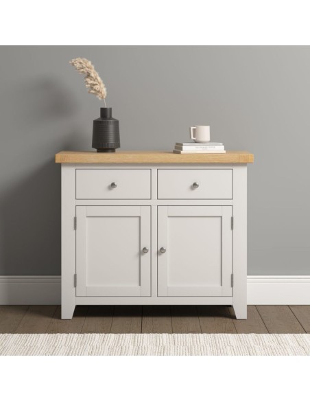 Windsor 2 Door 2 Drawer Sideboard - Ivory/Oak