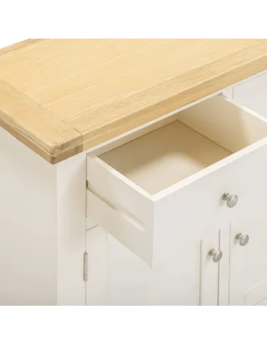 Windsor 2 Door 2 Drawer Sideboard - Ivory/Oak