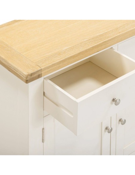 Windsor 2 Door 2 Drawer Sideboard - Ivory/Oak