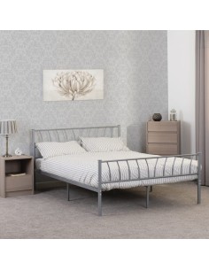 Harlow 4FT6 Bedframe - Silver